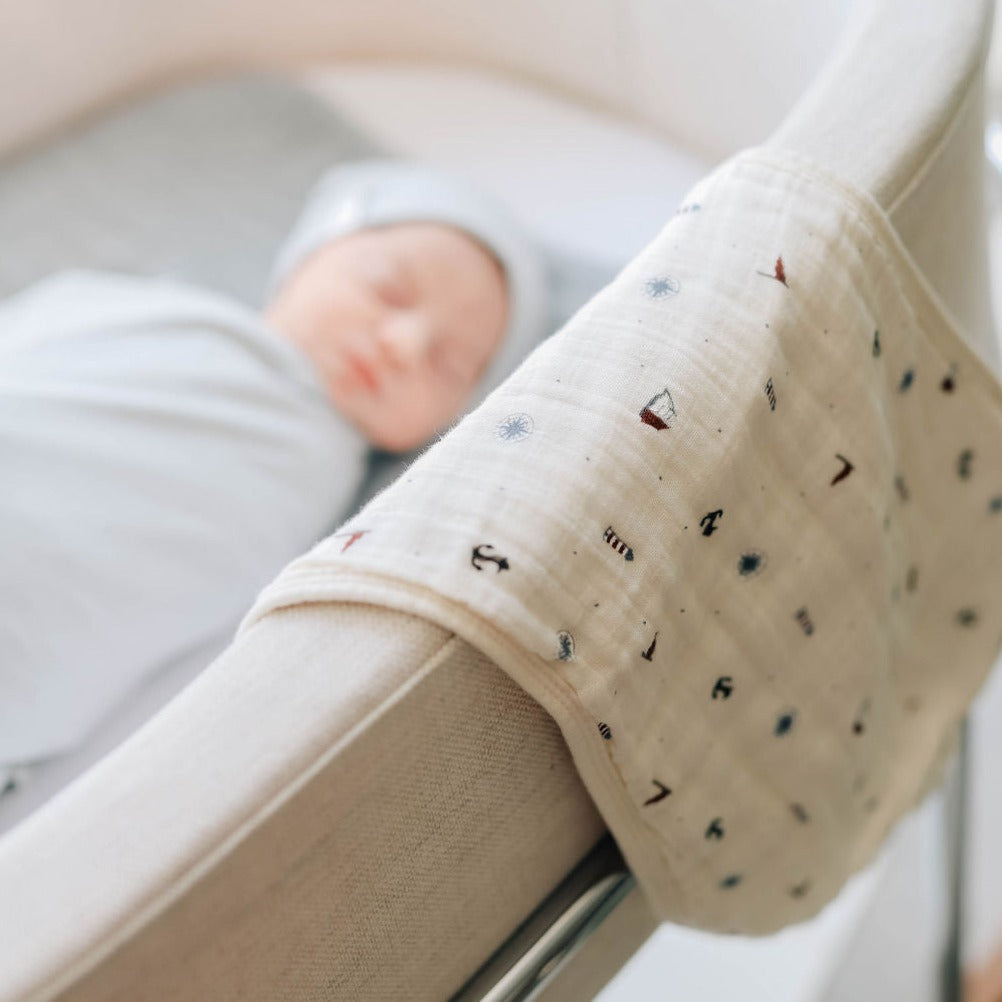 nautical Muslin Burp Cloth