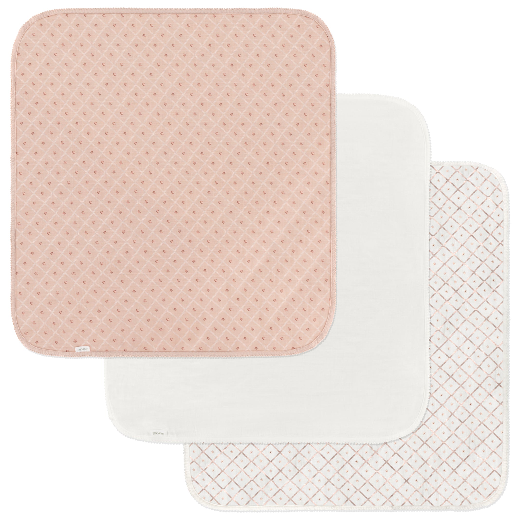 100% muslin cotton Pink Burp Cloth set