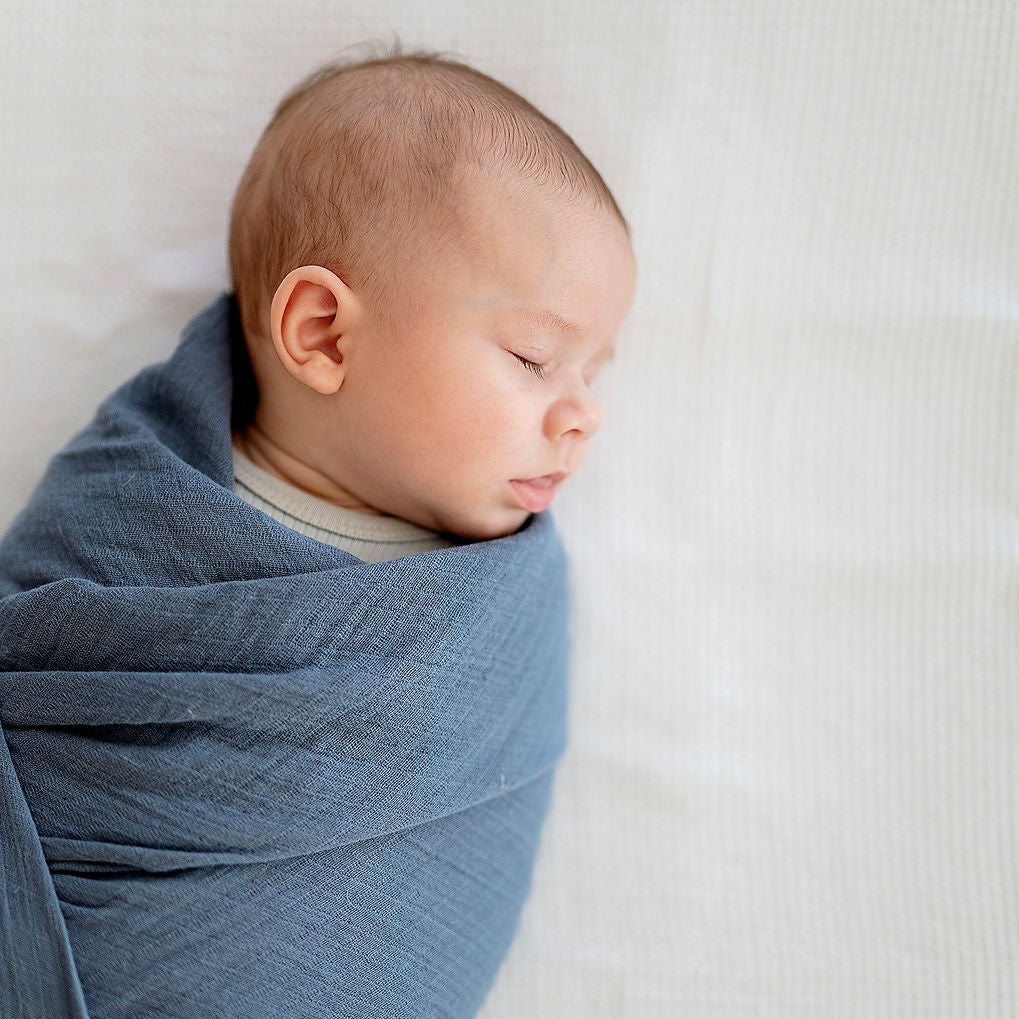 2 Pack Cotton Muslin Swaddle Blanket - Lush Blue