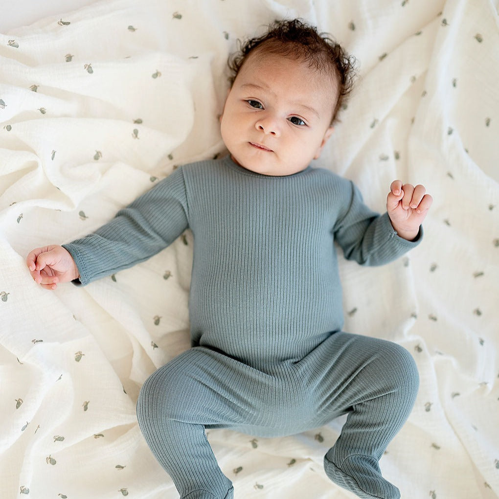 2 Pack Cotton Muslin Swaddle Blanket - Sage Pear
