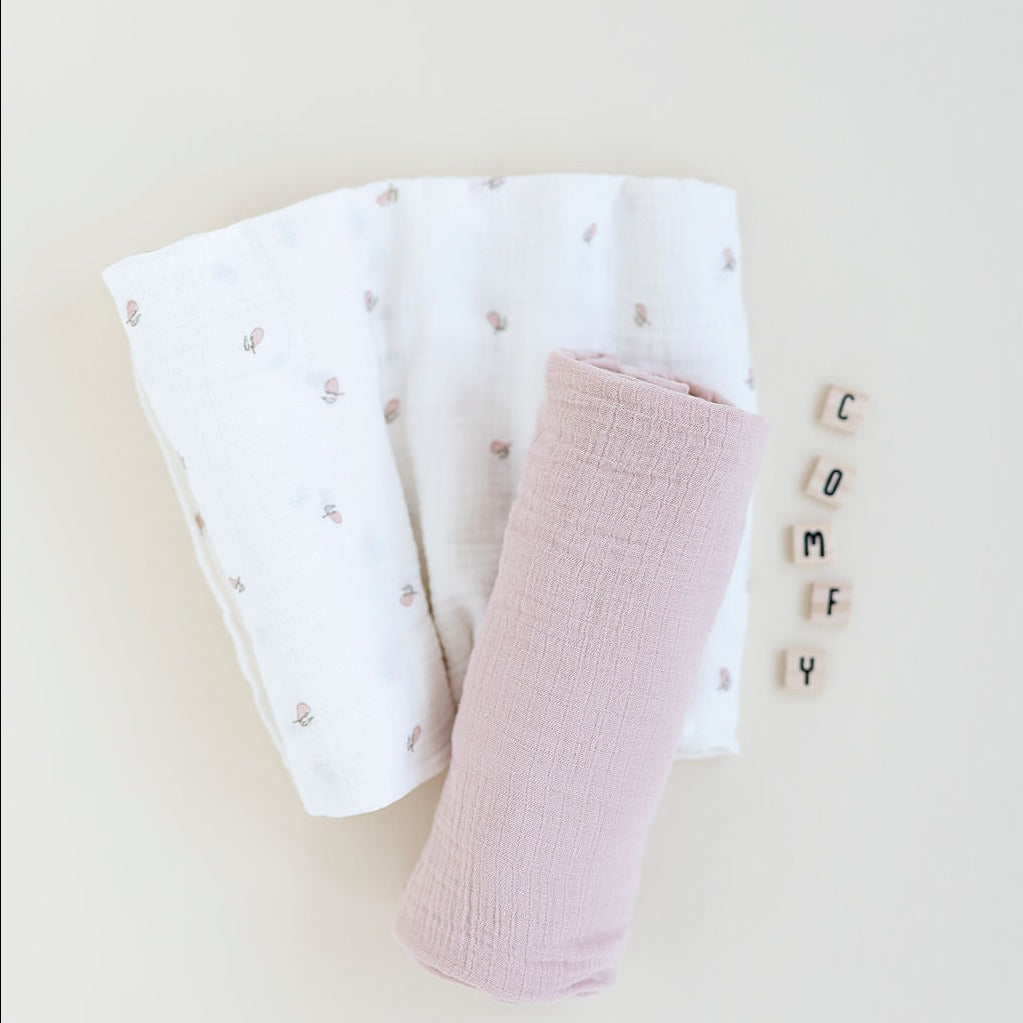 2 Pack Cotton Muslin Swaddle Blanket