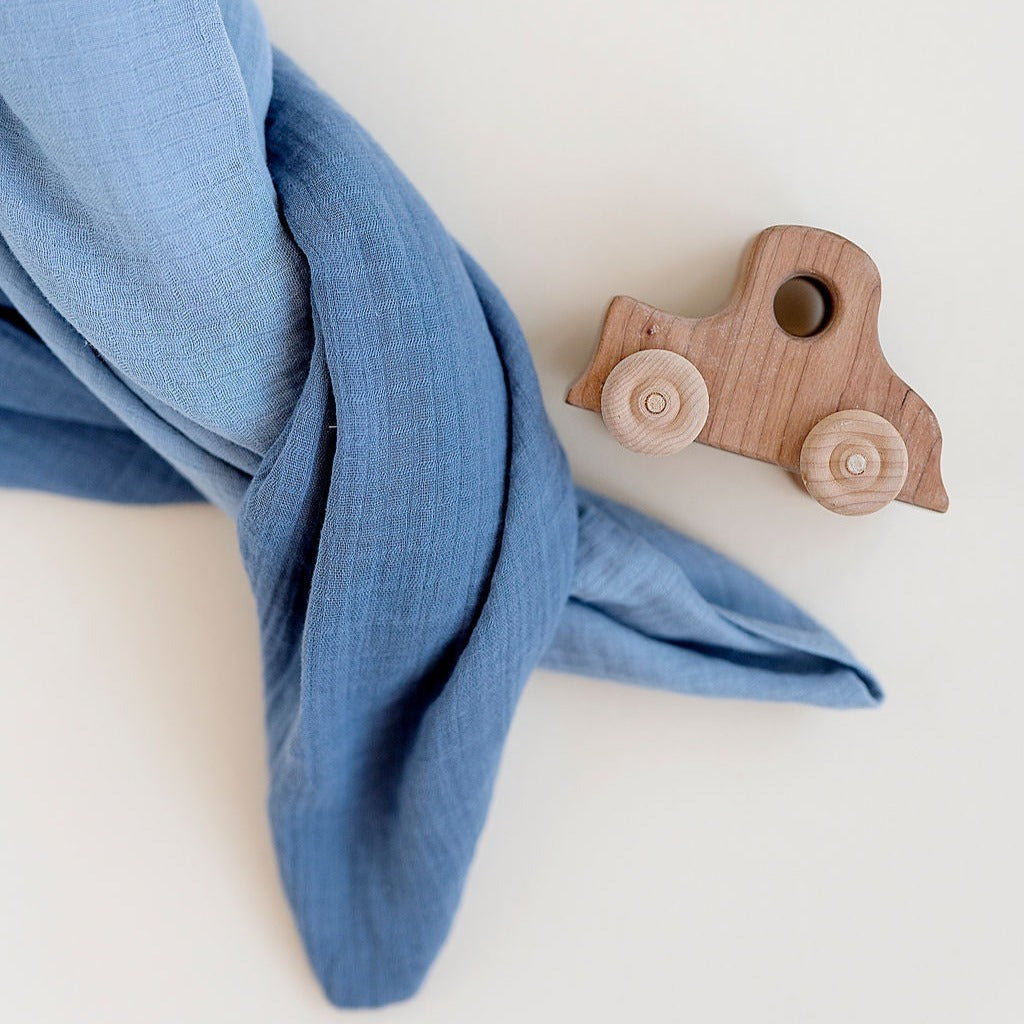 2 Pack Cotton Muslin Swaddle Blanket - Lush Blue
