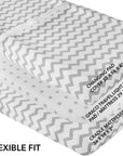 2 pack Grey Waterproof Changing Pad Cover & Cradle Sheet
