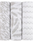 3 Pack Cotton Muslin Swaddle Blanket - Classic Grey