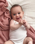 2 Pack Cotton Muslin Swaddle Blanket - Pink Raindrops
