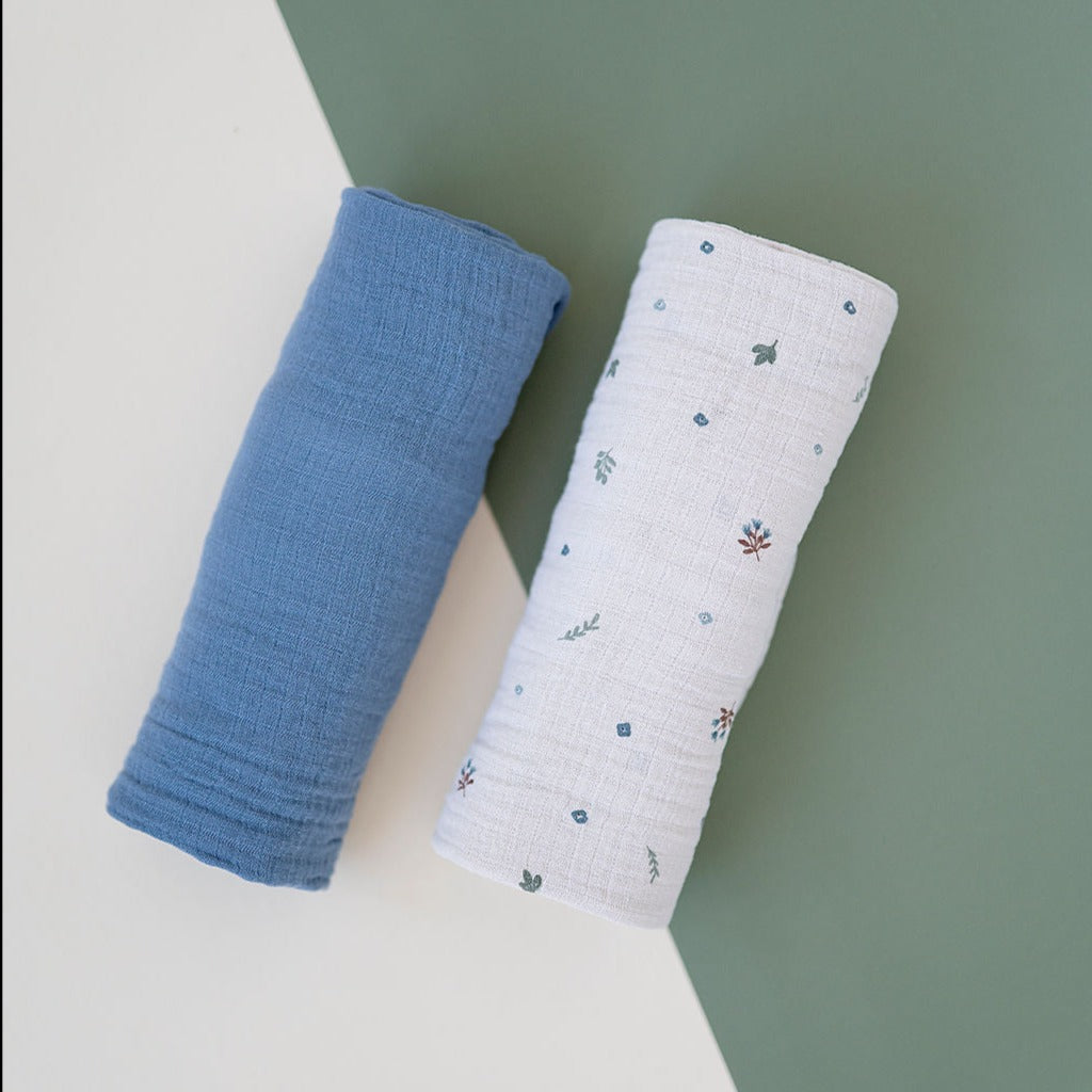 2 Pack Cotton Muslin Swaddle Blanket