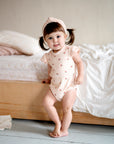 Terry/Ribbed Cotton - Cherry Collection - Ruffle Romper