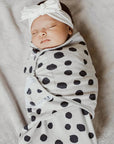 Black abstract swaddle blanket