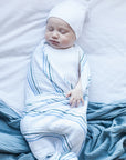 Blue Raindrops soft cotton swaddle