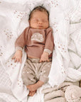 2 Pack Cotton Muslin Swaddle Blanket - Pink Raindrops