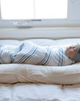 Dusty blue rainbow ready-to-gift baby swaddle