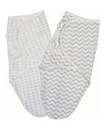 Grey Chevron & Polka Dot Adjustable Swaddle Blanket