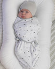 Grey Stars hypoallergenic Swaddle Blankets
