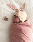 2 Pack Cotton Muslin Swaddle Blanket - Pink Raindrops