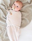 Mauve Tulips & Stripes Adjustable Swaddle Baby