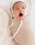 Mauve Tulips & Stripes Adjustable Swaddle Blanket Baby