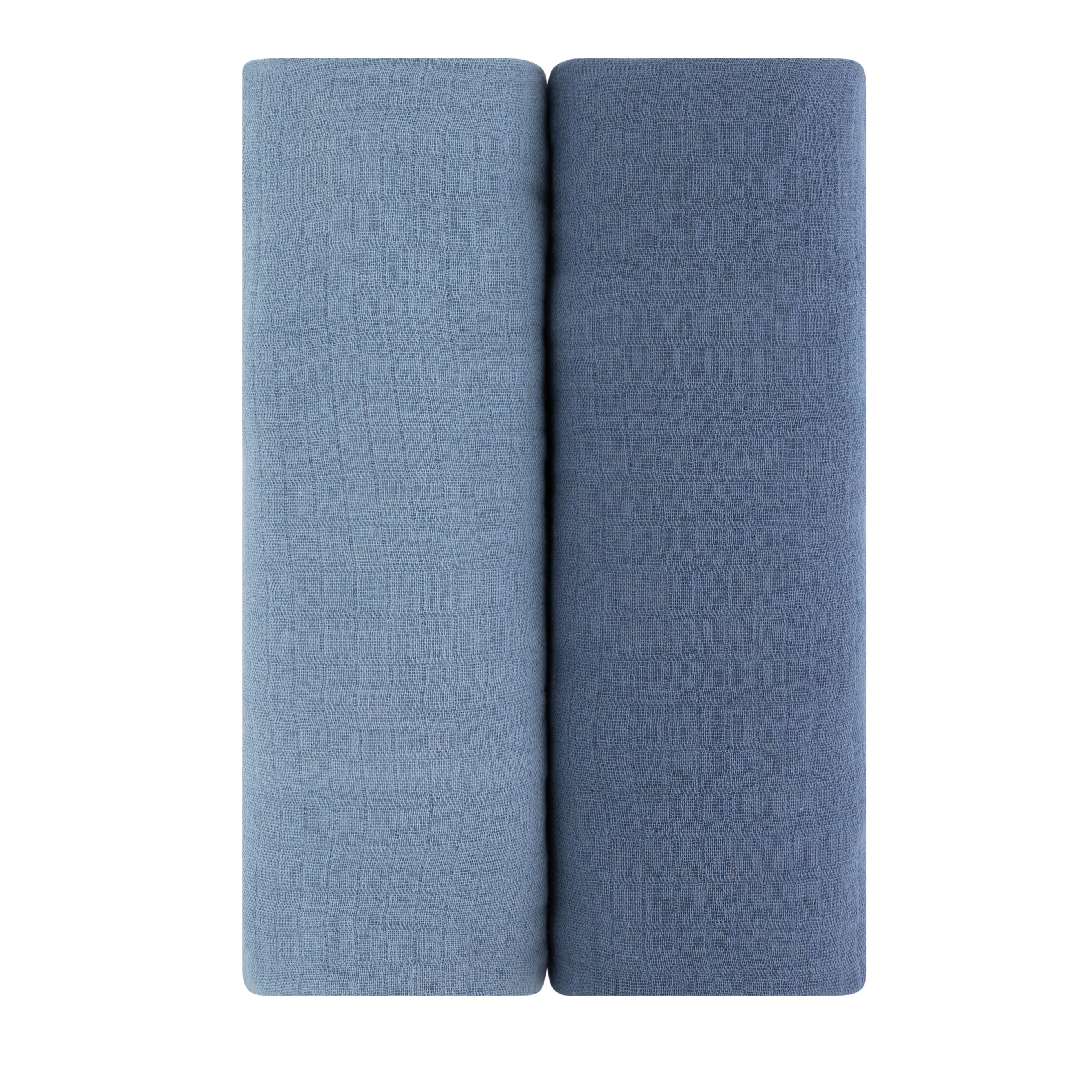 2 Pack Cotton Muslin Swaddle Blanket - Lush Blue