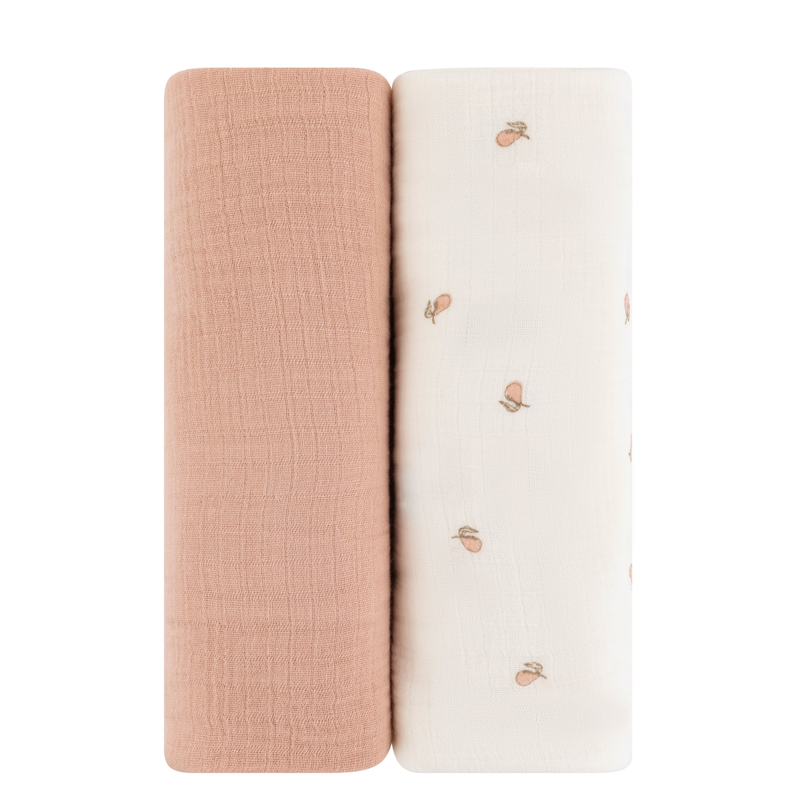 2 Pack Cotton Muslin Swaddle Blanket - Pink Pear