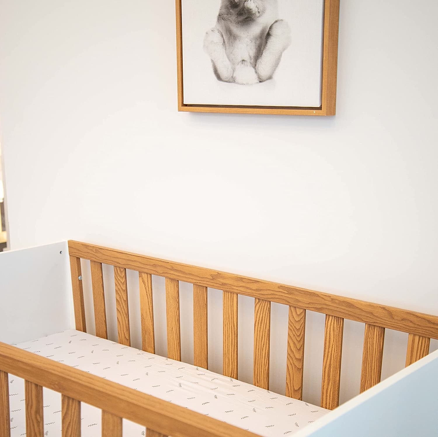 versatile crib sheet set grey leaf print