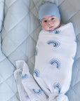wraps for newborn sleep - Dusty Blue Rainbow
