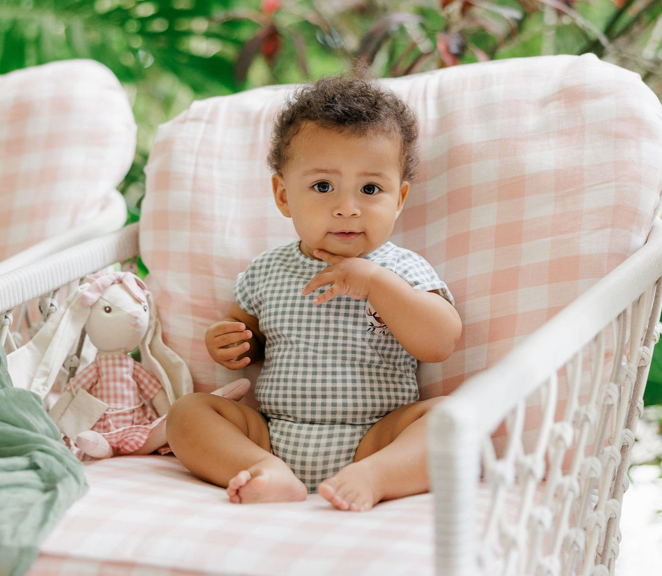 Jersey Cotton Owl Gingham Collection