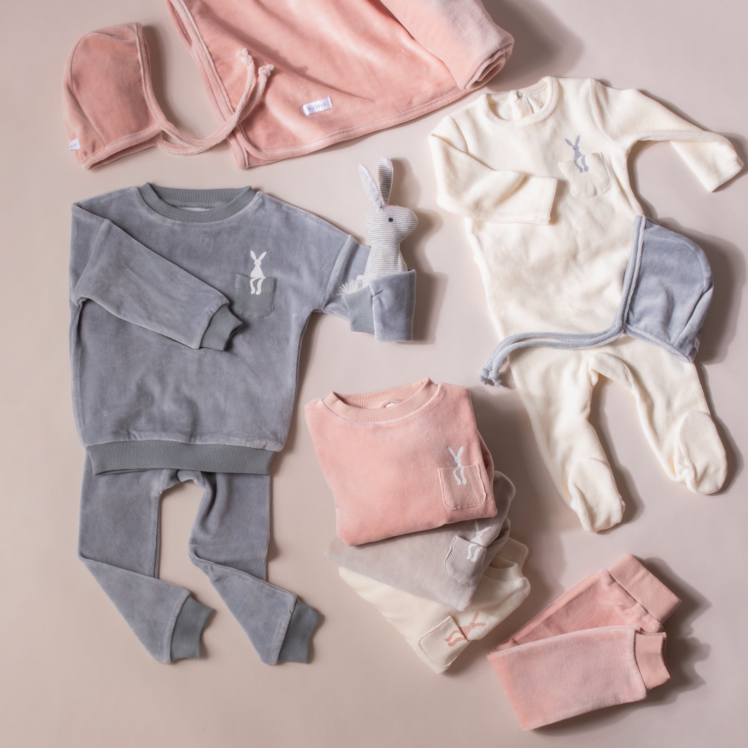 Velour Bunny On Pocket Collection