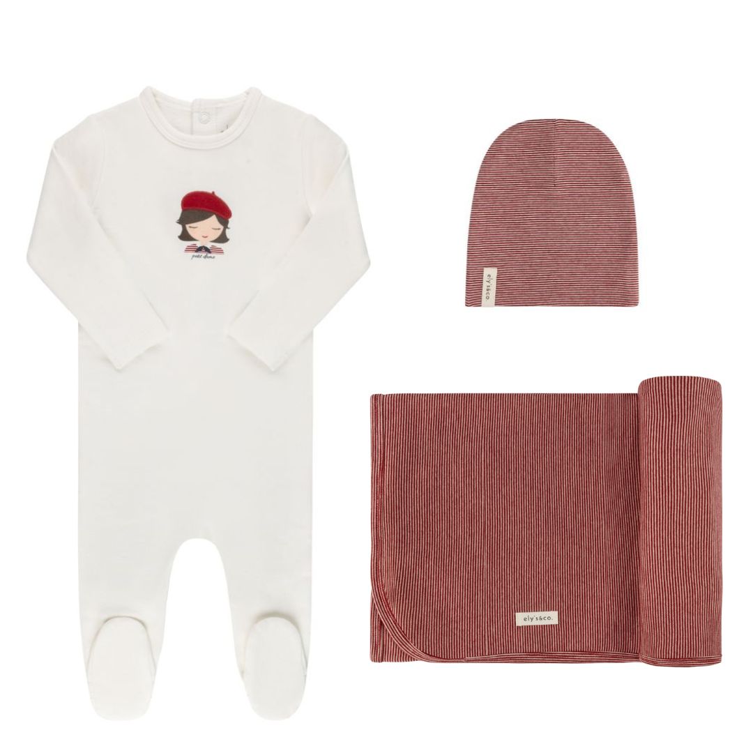 Ely's & Co Organic French Terry French Boy Two Piece Set - Blue Ely's & Co Organic French Terry French Boy Two Piece Set - Blue