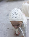 Stitch  Collection -  Diamond Pointelle Knit Bonnet