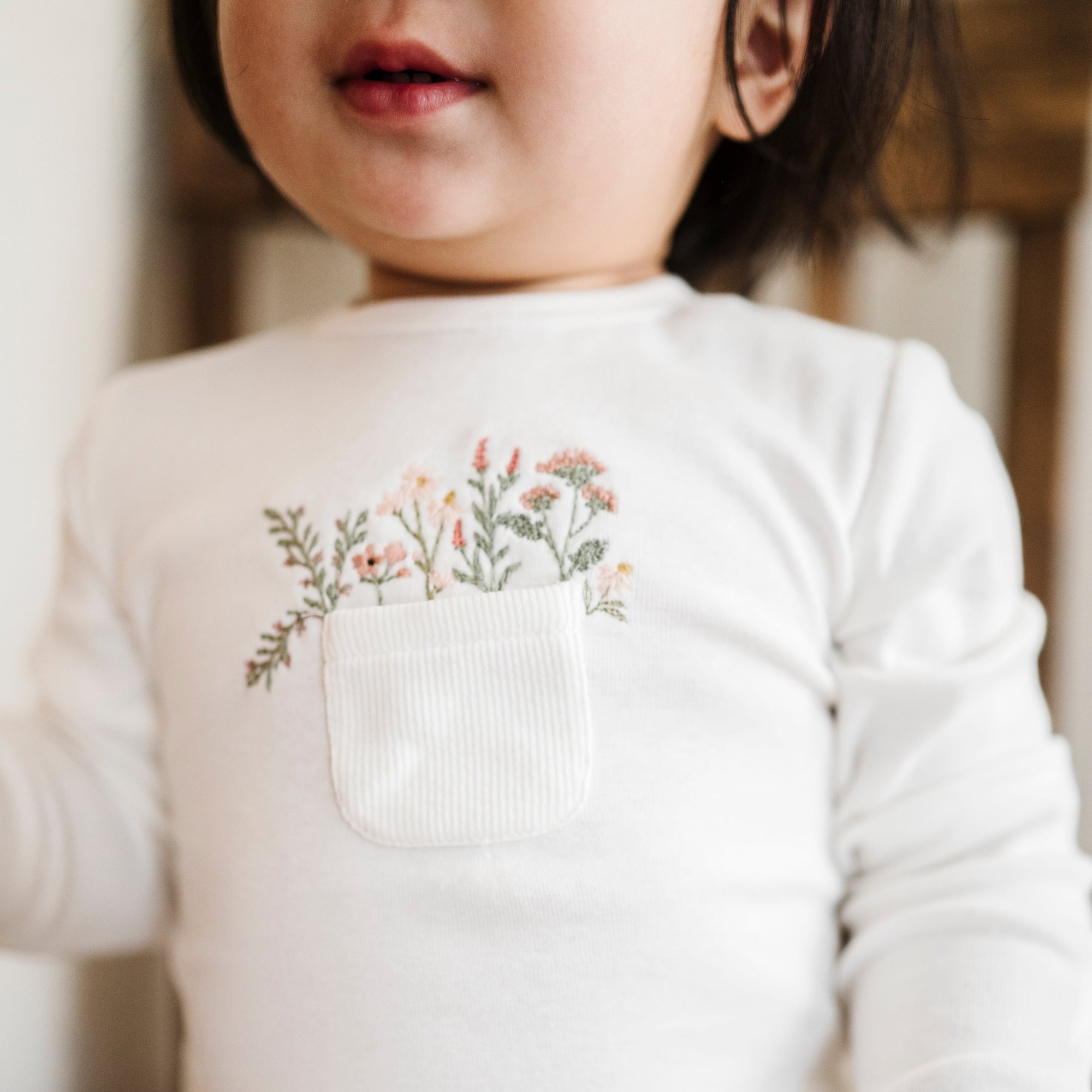 Cotton - Pocket Full of Flowers Collection - Footie