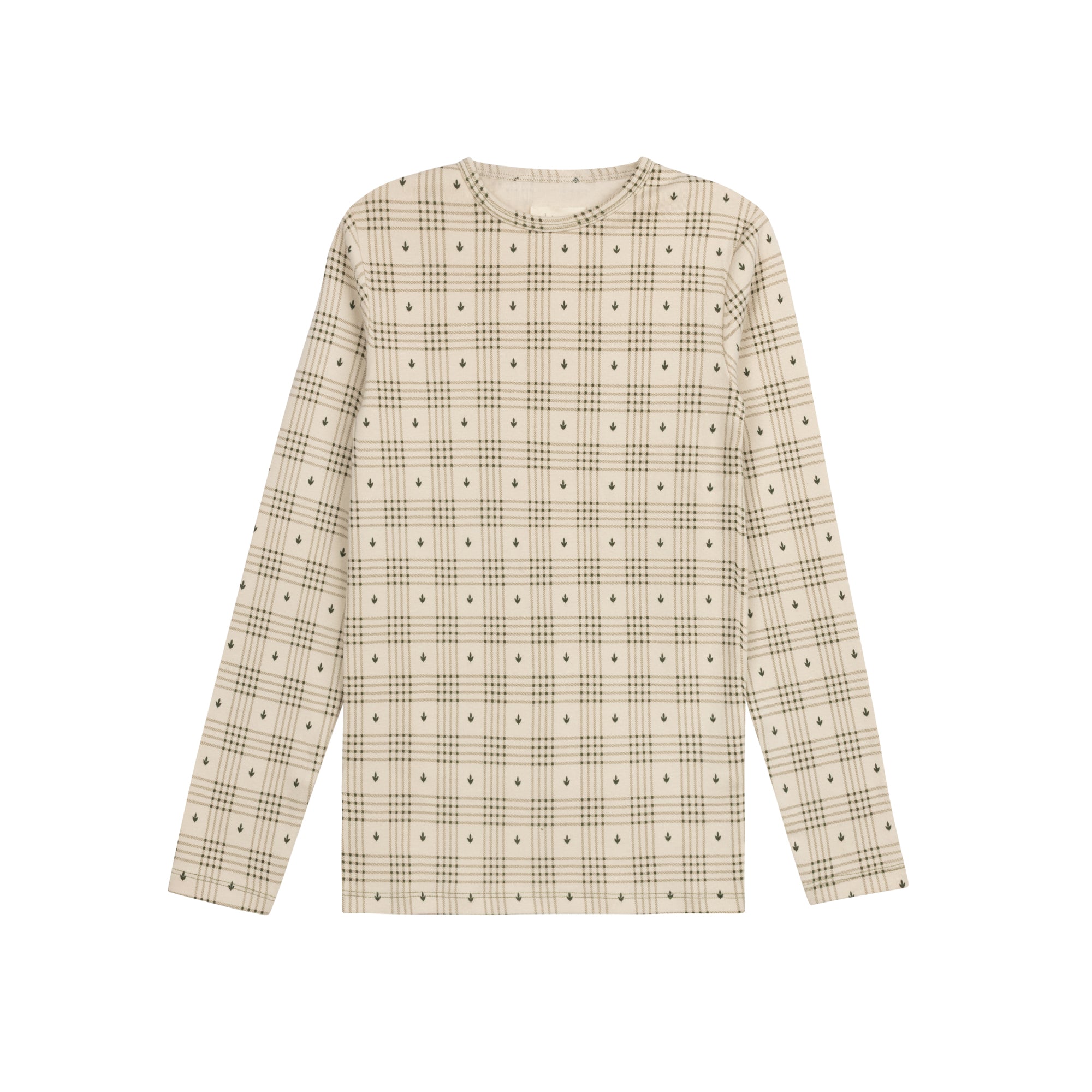 Cotton Floral Plaid Collection - Ruffle Neck Tee