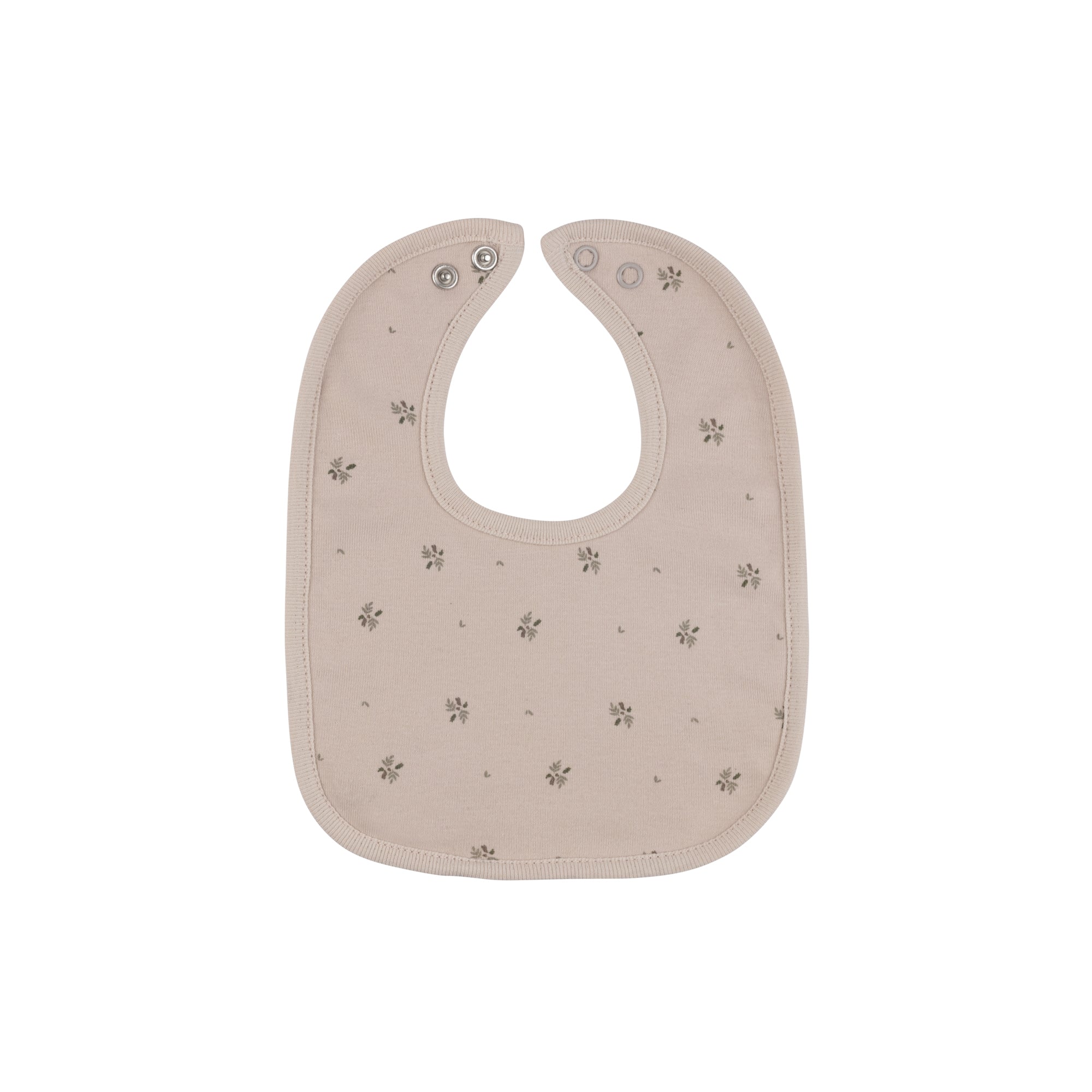 tan floral print durable bib