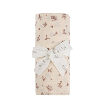 Brushed Cotton -Elderberry Leaf Collection - Muslin Swaddle