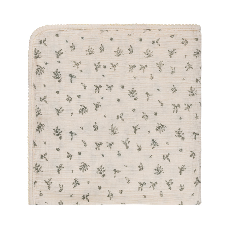 Brushed Cotton -Elderberry Leaf Collection - Muslin Swaddle