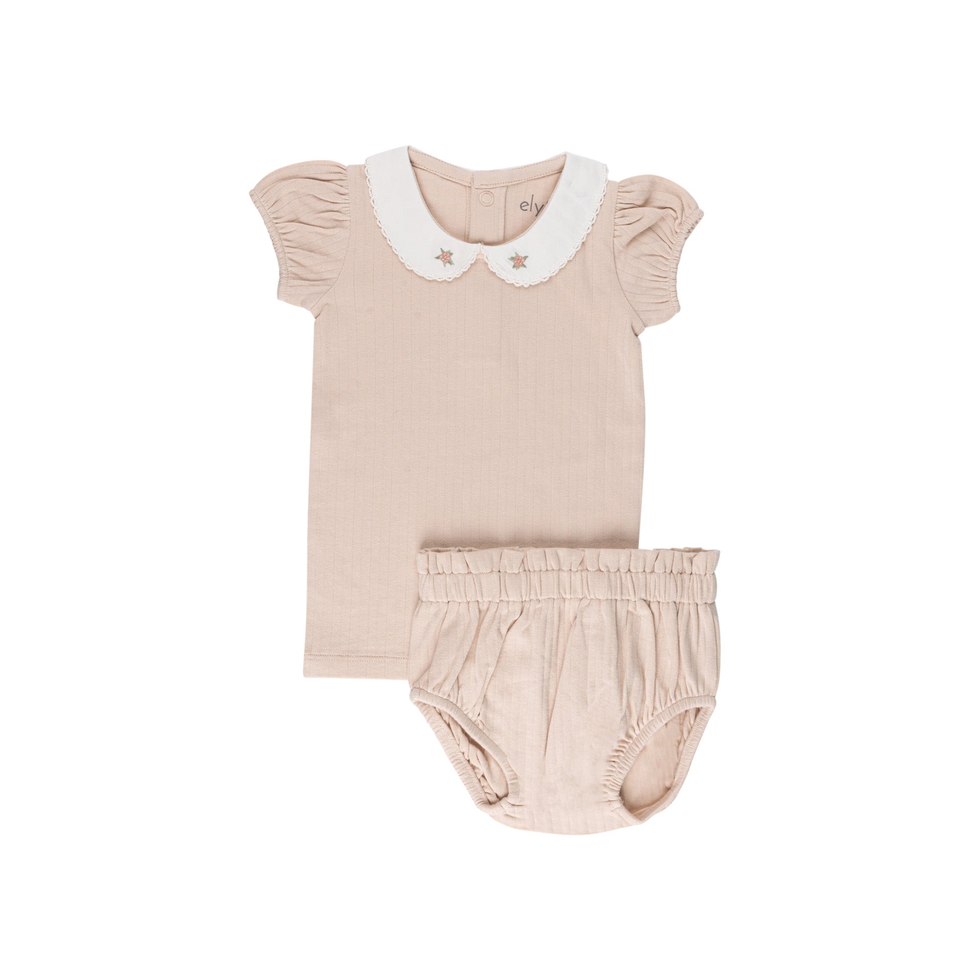 Wide Rib Cotton -  Rosebud Collection- Top + Bloomer