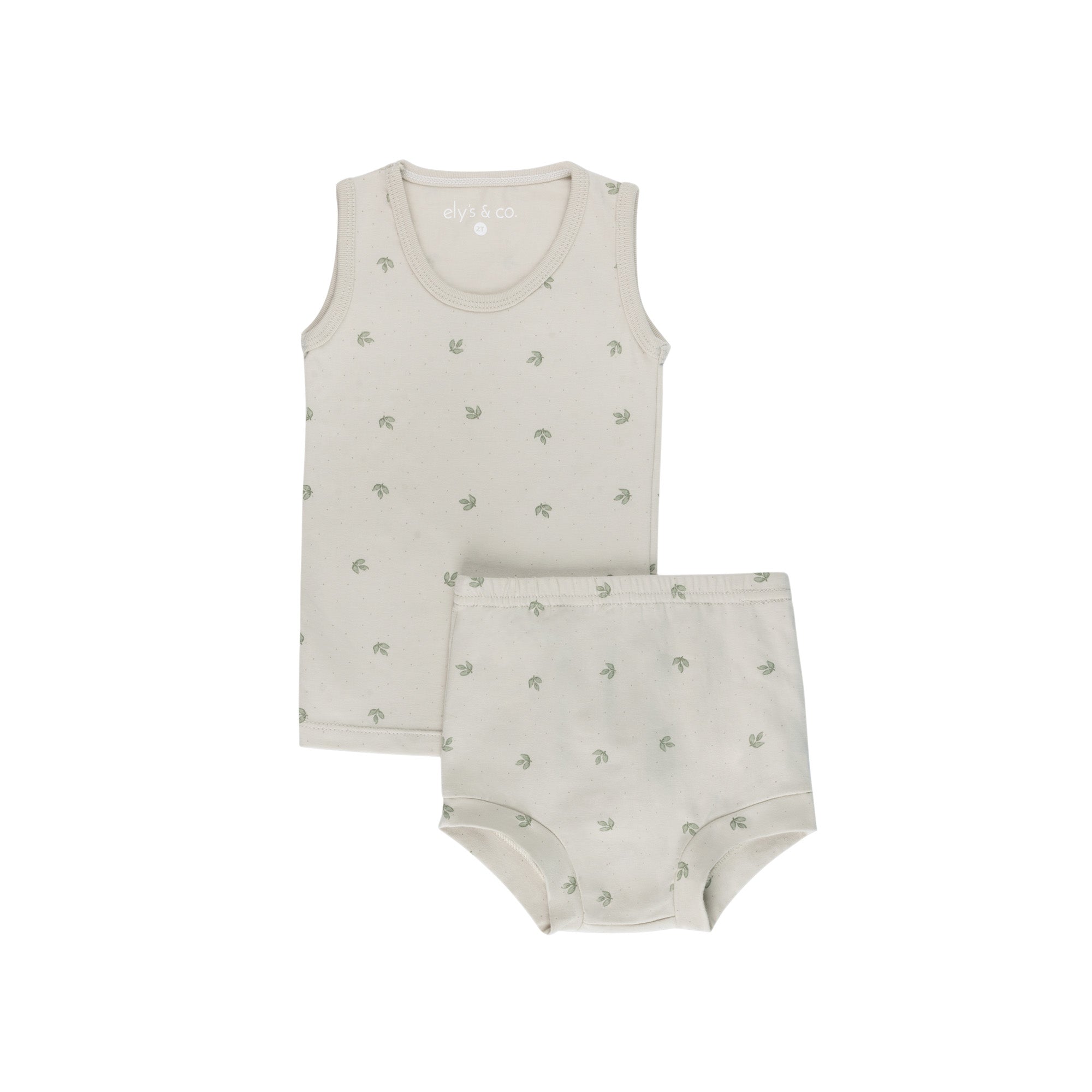 Elys & Co Dusty Blue Jersey Cotton Embroidered Wreath Layette Set Elys & Co Dusty Blue Jersey Cotton Embroidered Wreath Layette Set
