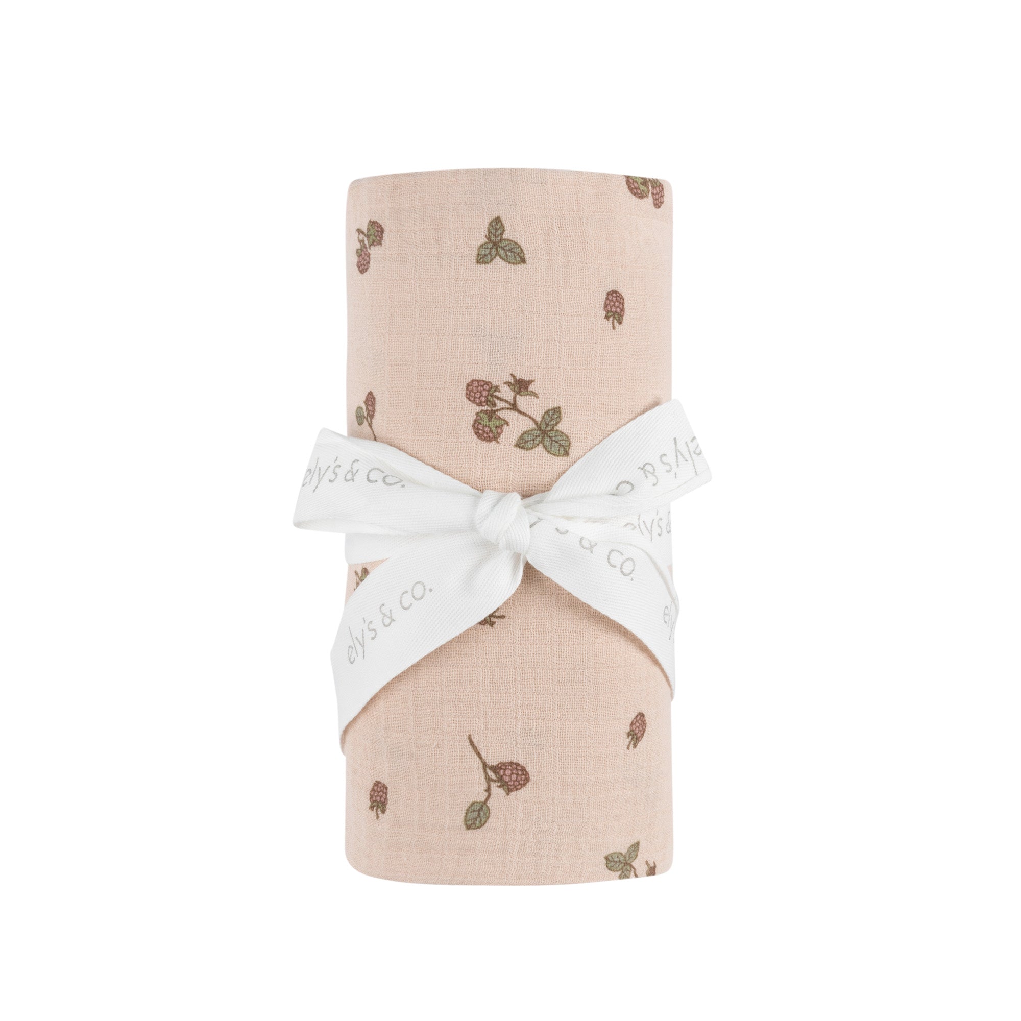 Ribbed Cotton - Raspberries Collection - Muslin Swaddle