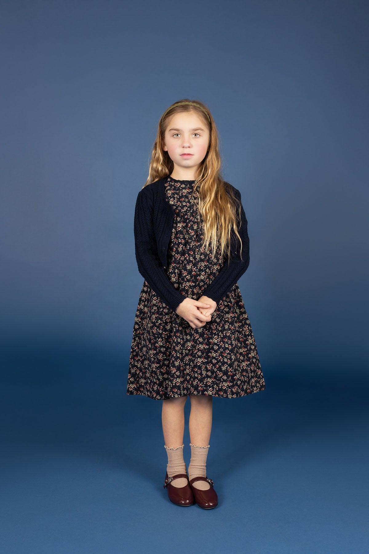 Brushed Floral Dress Collection - Navy - WS