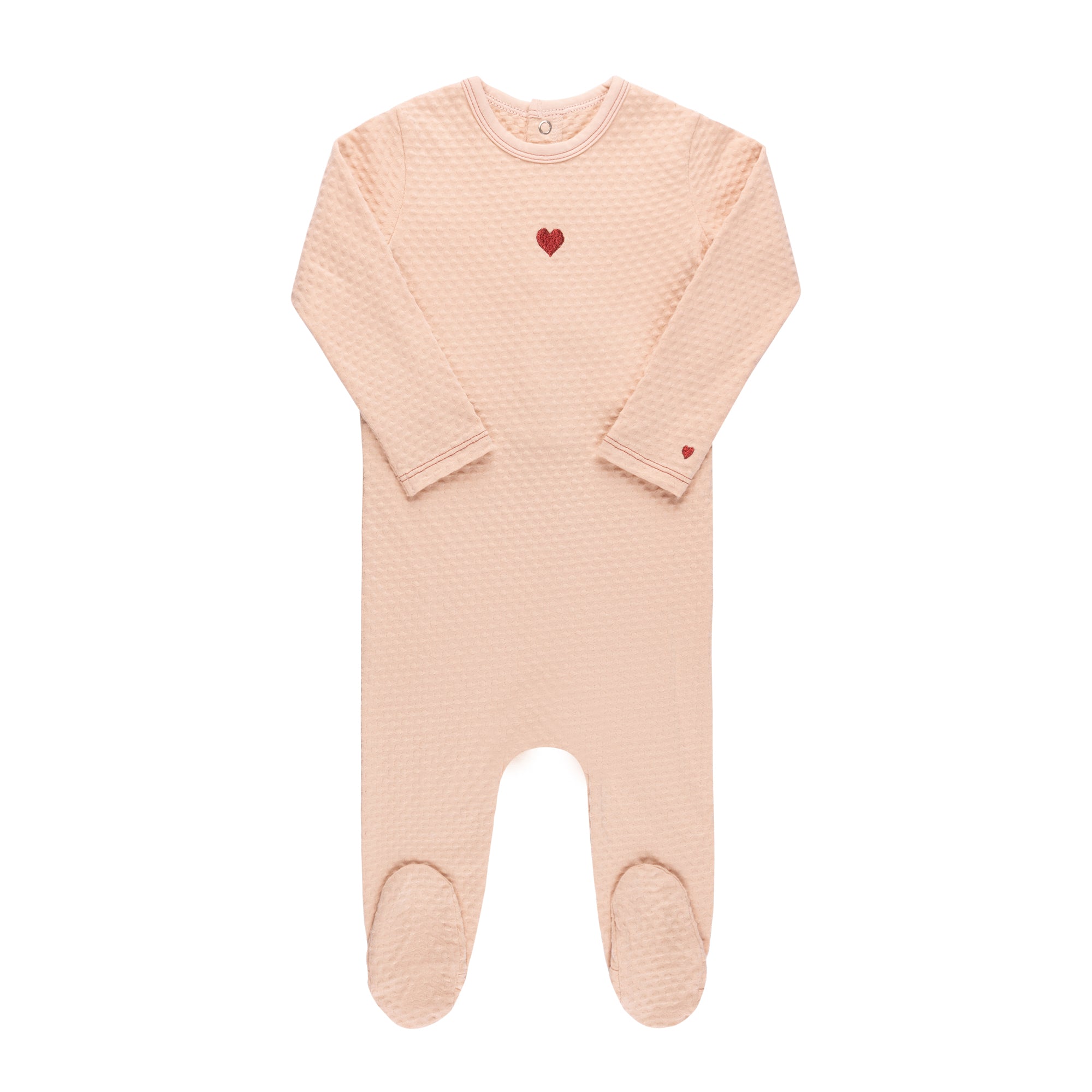 Cotton - Embroidered Heart and Star Collection - Footie