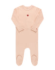 Cotton - Embroidered Heart and Star Collection - Footie