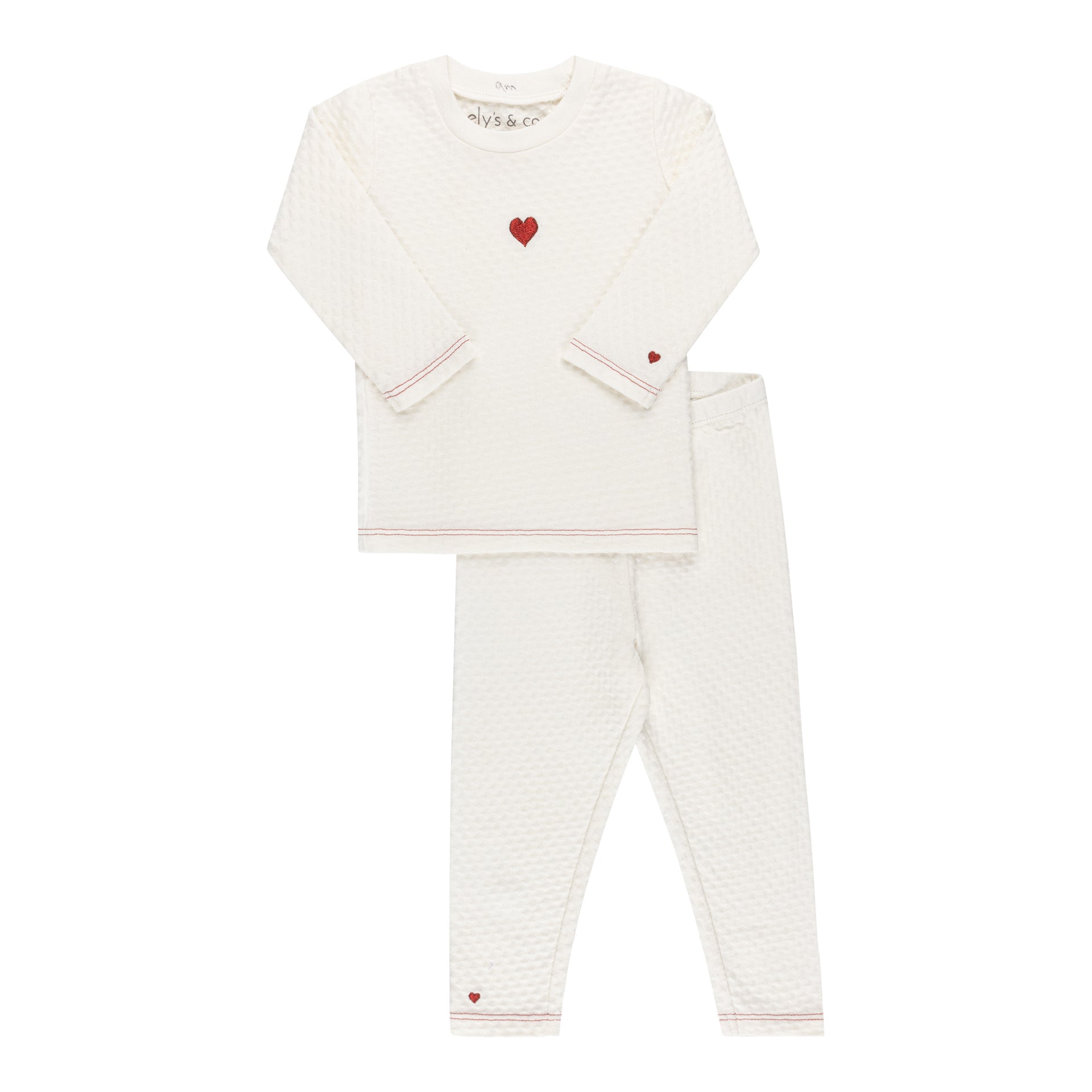 Ely's & Co Cotton- Embroidered Heart and Star Bib - Pink/Heart