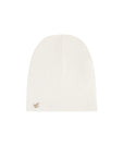 Ribbed Cotton - Embroidered Flower - Beanie