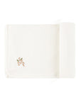 Ribbed Cotton - Embroidered Flower - Blanket