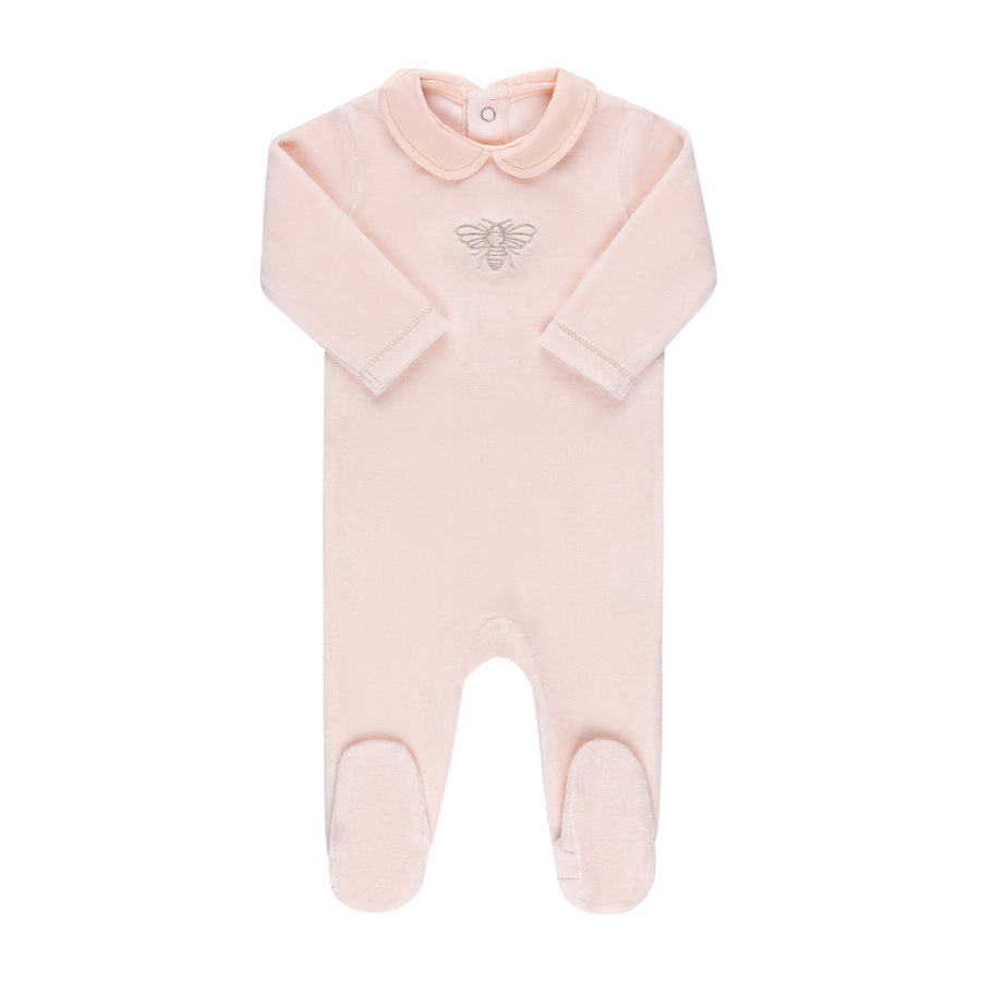 Velour Embroidered - Metallic Bee Collection Footies