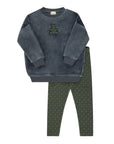 Velour Plaid Bear Collection - Sweatshirt + Leggings