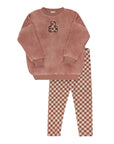 Velour Plaid Bear Collection - Sweatshirt + Leggings