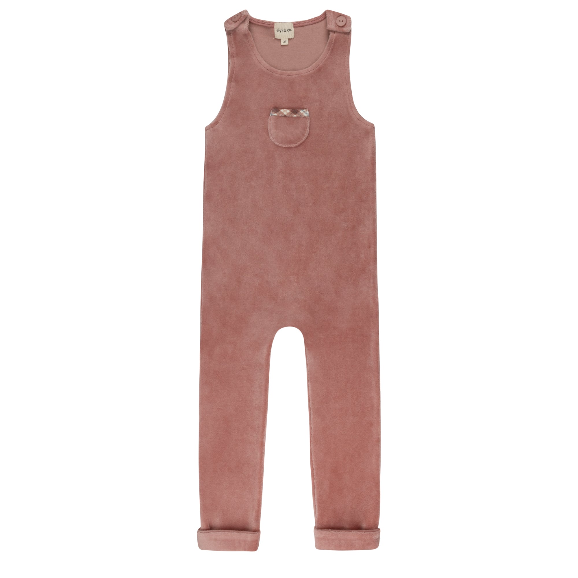 Velour Plaid Bear Collection - Overalls and Turtleneck