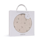 Gift Ready Floral Muslin Cotton Swaddle Blanket Tan