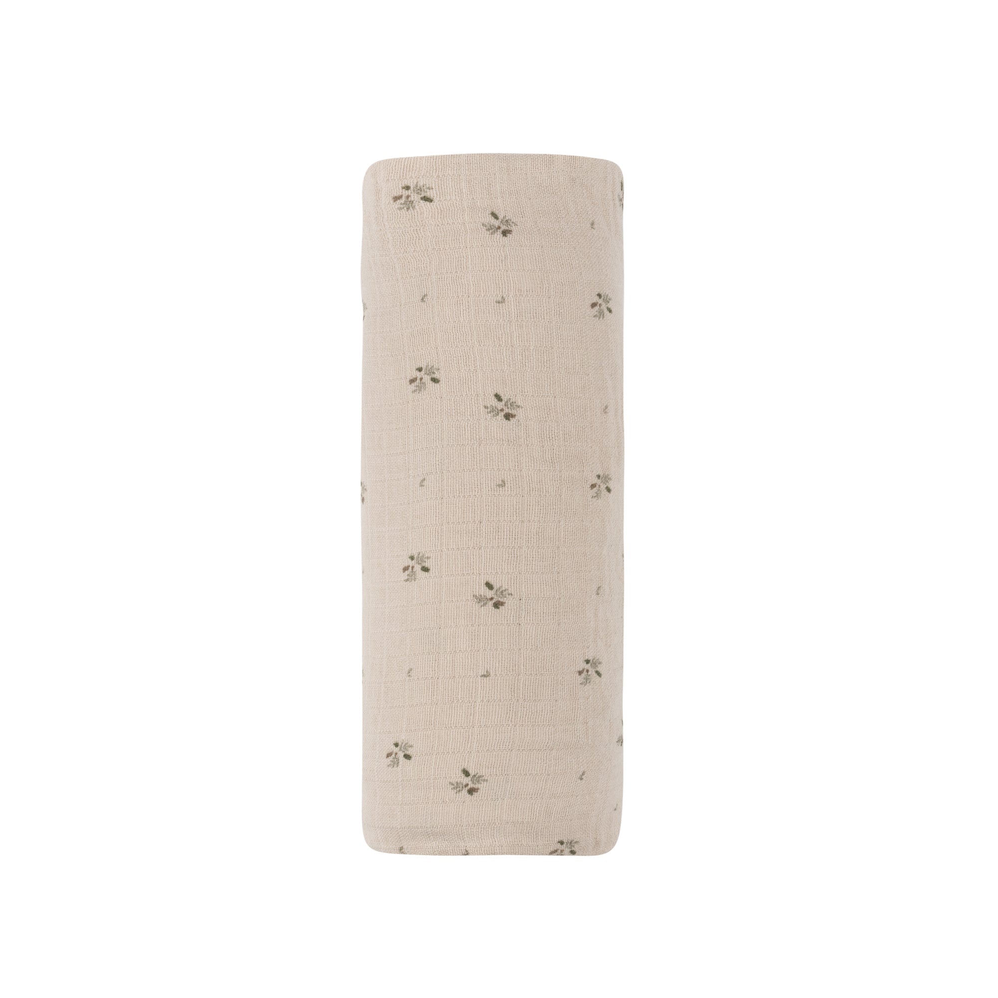 Breathable tan Floral Muslin Cotton swaddle blanket