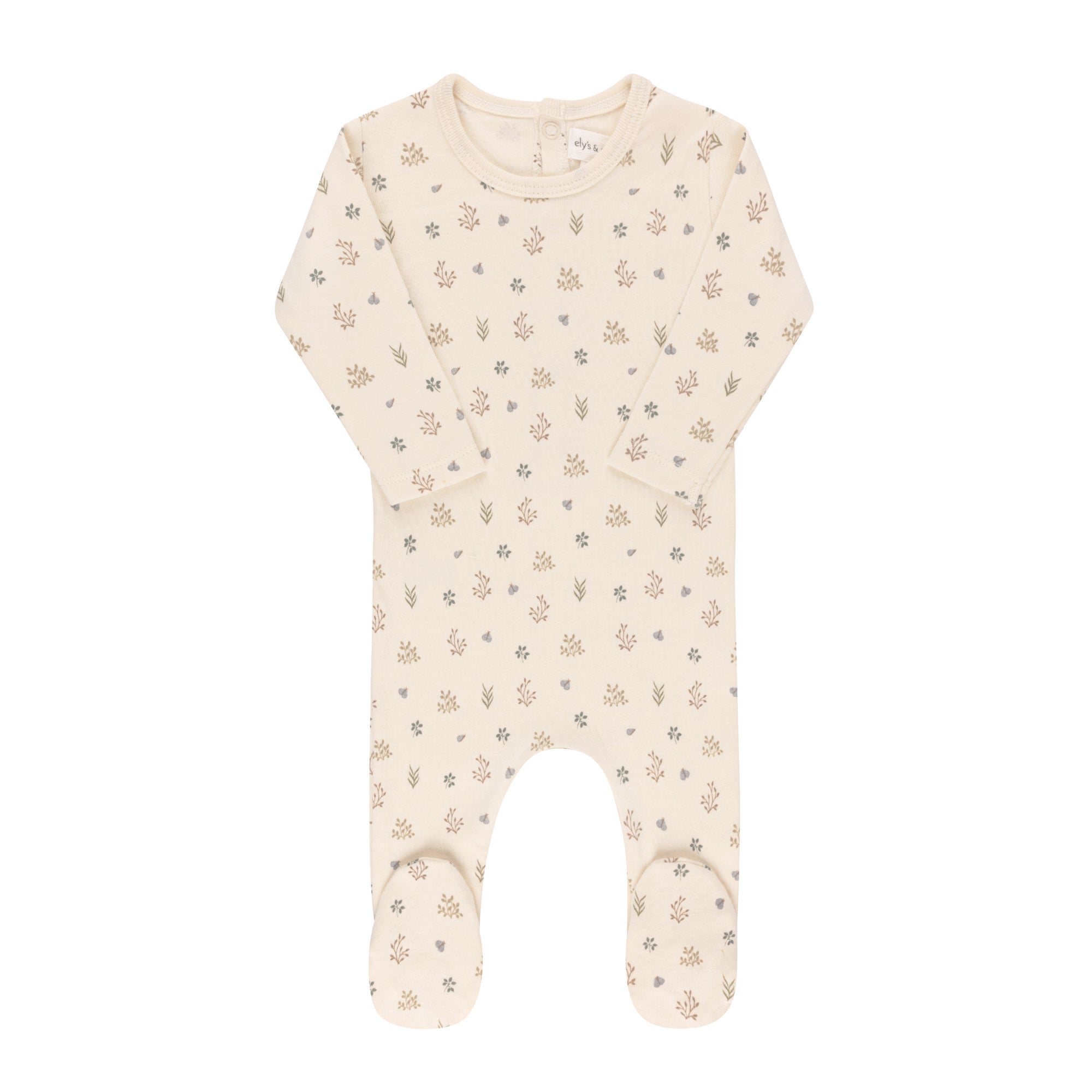 Ely's & Co Garden Floral Print Collection Footie - Ivory Ely's & Co Garden Floral Print Collection Footie - Ivory
