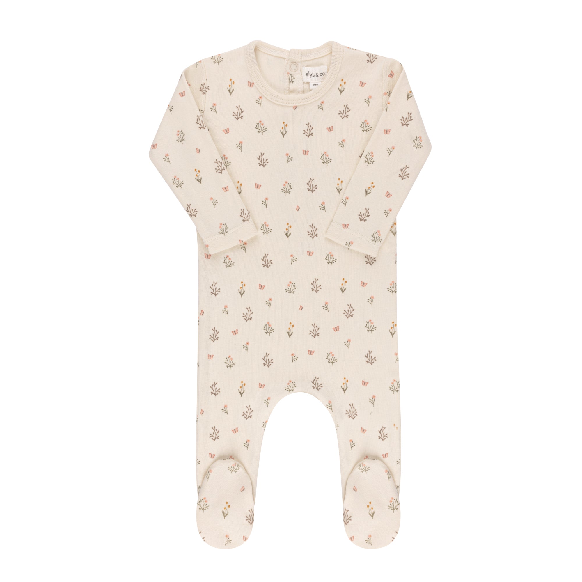 Baby Girl Heavenly Hydrangeas Pink Footie